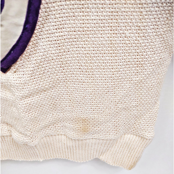 Vintage Maurada Embroidered Open Weave Crochet Coverup Sweater 80's Small Ramie - Picture 9 of 12